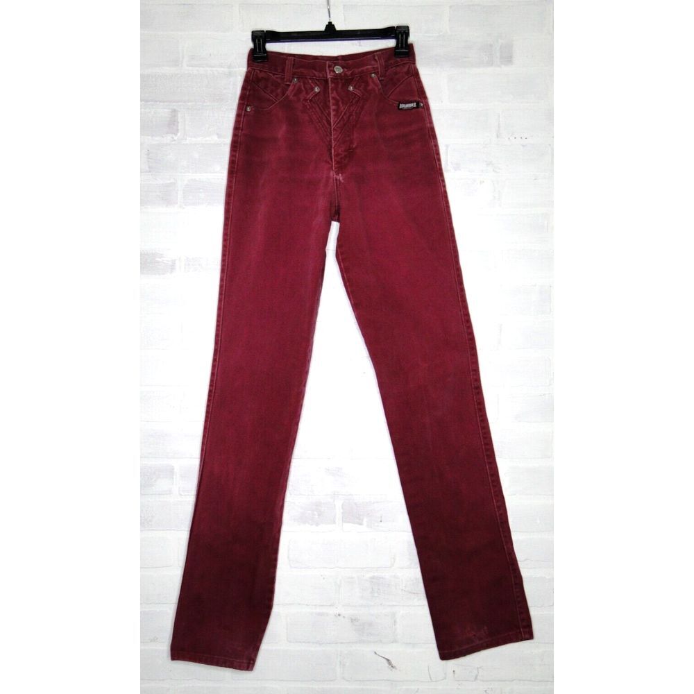 Vintage 90s Ladies Cowgirl Jeans Roughrider by Circle T  Burgundy Sz 3/4 * 25x34